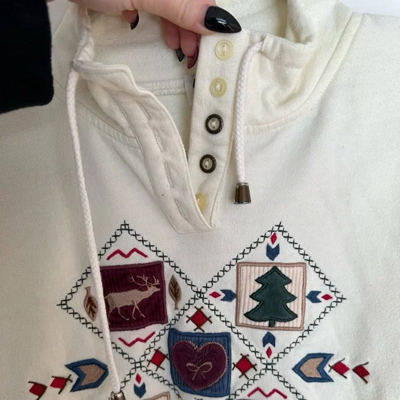 Vintage Alfred Dunner Sweater W/ Embroidery - Picture 3 of 5